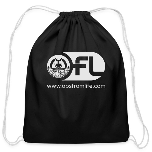 Observations from Life Logo with Web Address - Cotton Drawstring Bag