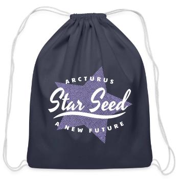 Arcturus Star Seed - Cotton Drawstring Bag - navy - Front
