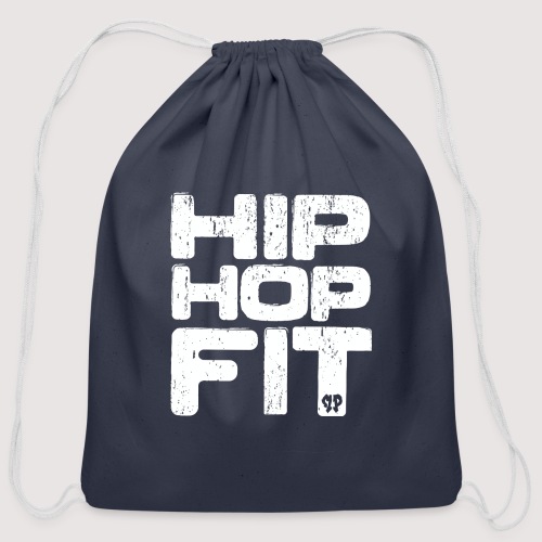 Hip-Hop Fit Logo (White distressed) - Cotton Drawstring Bag