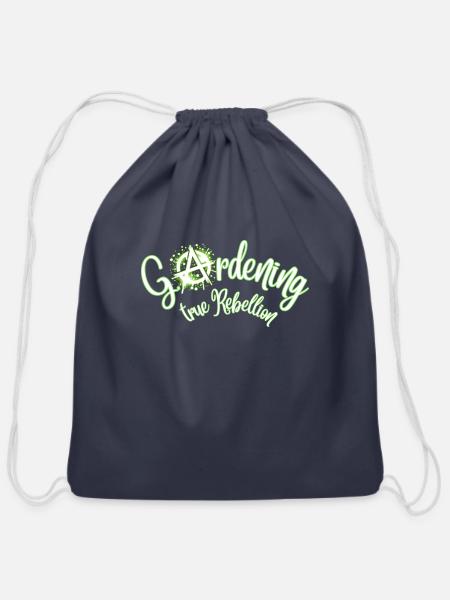 Gardening Rebellion - Cotton Drawstring Bag - navy