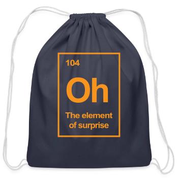 Oh, The Element of Surprise - Cotton Drawstring Bag - navy - Front