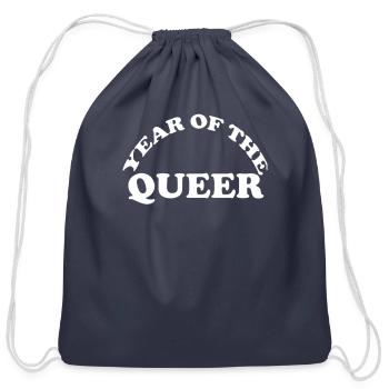 Year Of The Queer - Cotton Drawstring Bag - navy - Front