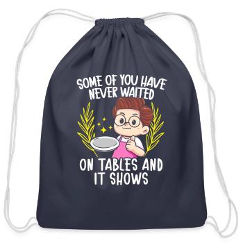 Waiter Waitress Bartender Mixologist Bartending 21 - Cotton Drawstring Bag - navy - Front