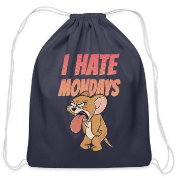 Tom and Jerry I hate Mondays - Cotton Drawstring Bag - navy - Front