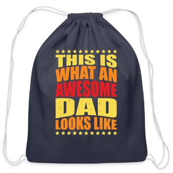 Fantastic Dad Fun Quote Daddy Father - Cotton Drawstring Bag - navy - Front