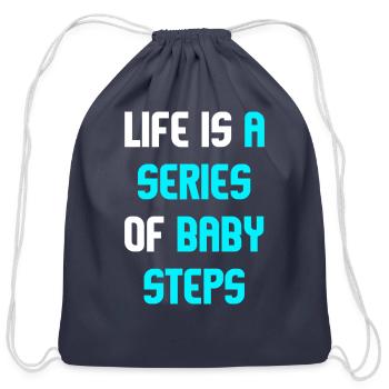 Quote life - Cotton Drawstring Bag - navy - Front