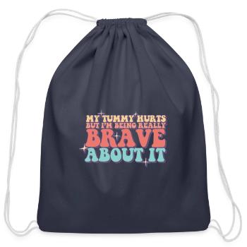 My Tummy Hurts Funny Lactose Intolerance Tummy - Cotton Drawstring Bag - navy - Front