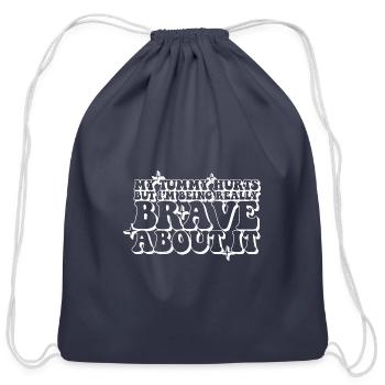 Tummy Ache Survivor My Tummy Hurts Funny Lactose - Cotton Drawstring Bag - navy - Front