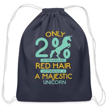 Red hair - Cotton Drawstring Bag - navy - Front