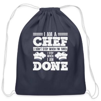 Chef Cooking Meals Culinary Cooks Baking - Cotton Drawstring Bag - navy - Front