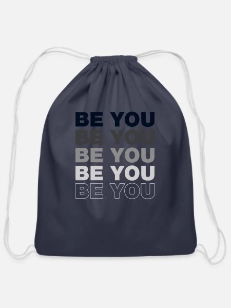 Cool Be You Quotes Illustration Novelty Graphic De - Cotton Drawstring Bag - navy