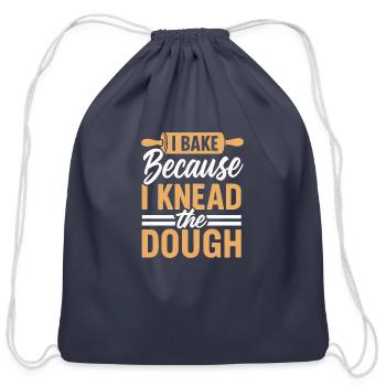 Knead the Dough – Funny and Clever Design for Bak - Cotton Drawstring Bag - navy - Front