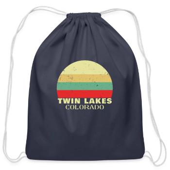 Twin lakes Colorado blue - Cotton Drawstring Bag - navy - Front