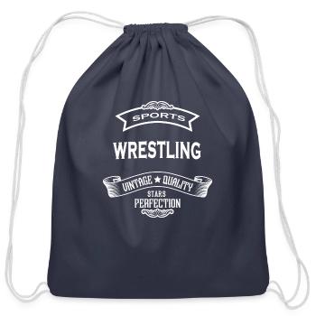 The Wrestling - Cotton Drawstring Bag - navy - Front