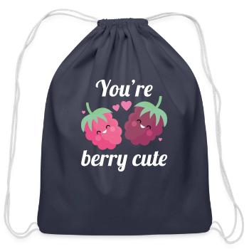 You re Berry Cute - Cotton Drawstring Bag - navy - Front
