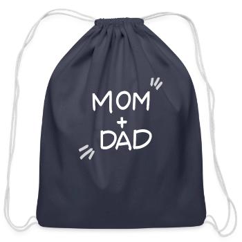 Mom Dad green - Cotton Drawstring Bag - navy - Front