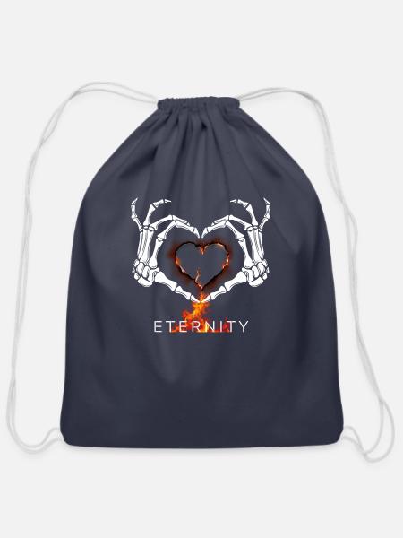 Eternity - Cotton Drawstring Bag - navy