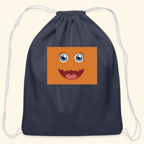 Fuzzy Face Orange - Cotton Drawstring Bag