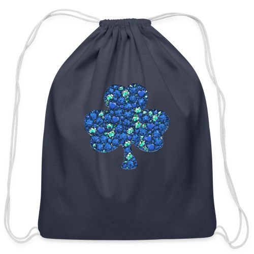 Sapphire Shamrock - Cotton Drawstring Bag