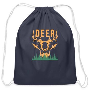 Deer forest tshirt - Cotton Drawstring Bag - navy - Front