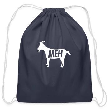 meh goat shirt for goat lover shirts and gifts t s - Cotton Drawstring Bag - navy - Front
