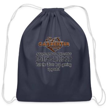 Idiot-proof - Cotton Drawstring Bag - navy - Front