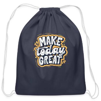 Make Today Great concept for all - Cotton Drawstring Bag - navy - Front