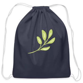flora 07 - Cotton Drawstring Bag - navy - Front