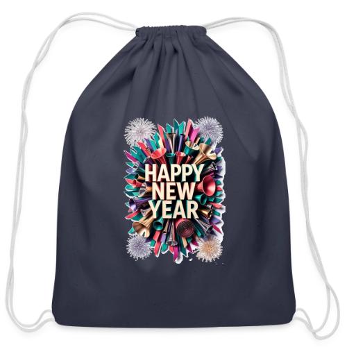 New Year's Party Horn T-Shirt - Cotton Drawstring Bag