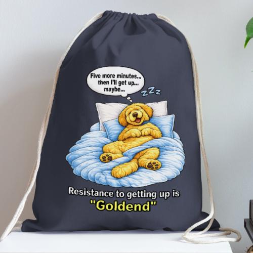 Funny Goldendoodle Sleeping design. - Cotton Drawstring Bag
