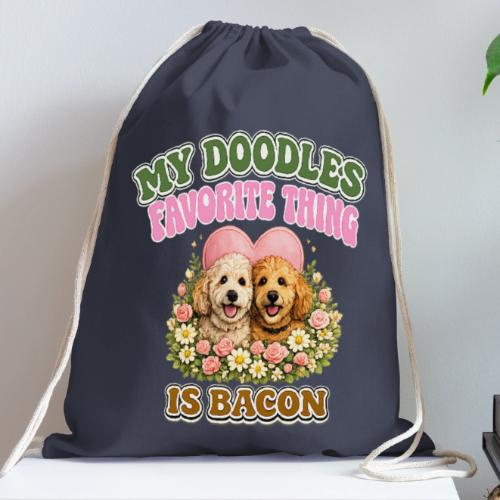 My Doodles Favorite Thing Is Bacon - Cotton Drawstring Bag
