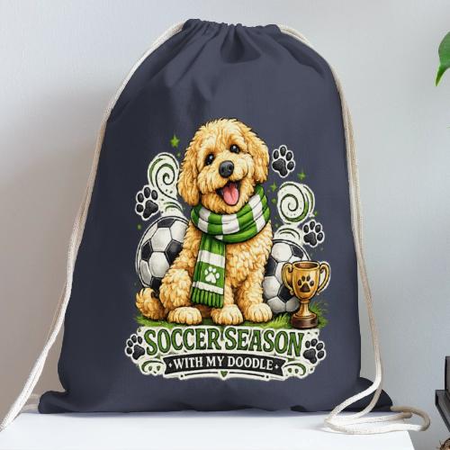 Soccer Season With My Doodle Goldendoodle Dog - Cotton Drawstring Bag