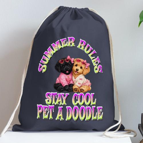 Summer Rules Stay Cool Pet A Doodle Cute Doodle - Cotton Drawstring Bag