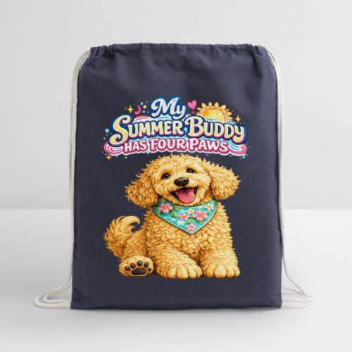 My Summer Buddy Has Four Paws - Cotton Drawstring Bag