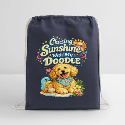 Chasing Sunshine With My Doodle - Cotton Drawstring Bag