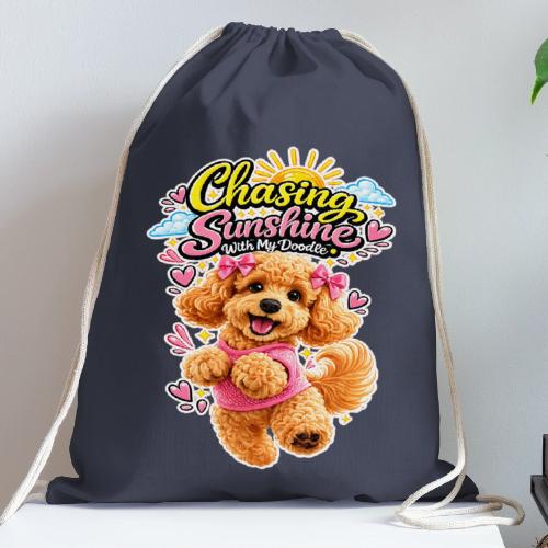 Chasing Sunshine With My Doodle - Cotton Drawstring Bag