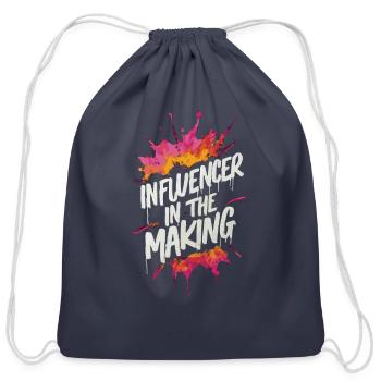Influencer in the making - Cotton Drawstring Bag - navy - Front