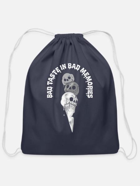 BAD TASTE IN BAD MEMORIES - Cotton Drawstring Bag - navy