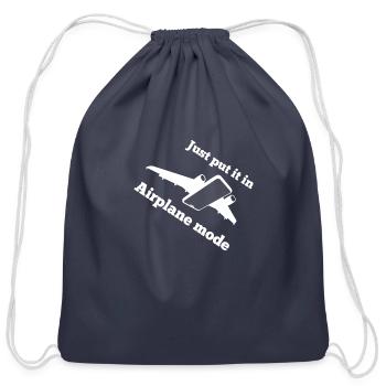 Airplane Mode - Cotton Drawstring Bag - navy - Front