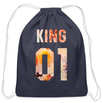 FLOWER KING AND QUEEN 01 - Cotton Drawstring Bag - navy - Front