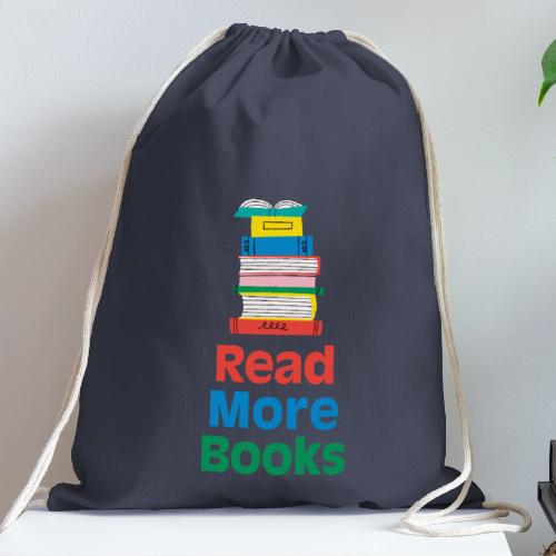 Read More Books Stacked - Cotton Drawstring Bag