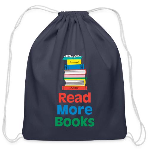 Read More Books Stacked - Cotton Drawstring Bag