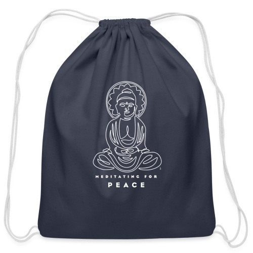 Meditating for Peace III - Cotton Drawstring Bag