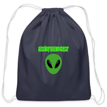 Aliens Vibes - Cotton Drawstring Bag - navy - Front