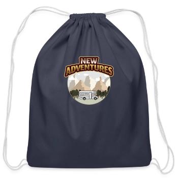 New Adventure - Cotton Drawstring Bag - navy - Front