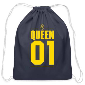 YELLOW KING AND QUEEN 01 - Cotton Drawstring Bag - navy - Front
