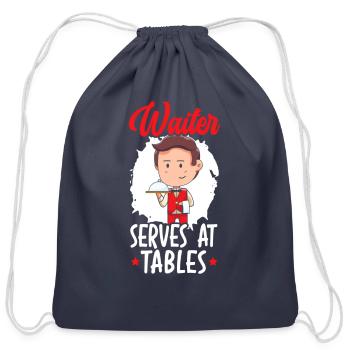 Waiter Waitress Bender Mixologist - Cotton Drawstring Bag - navy - Front