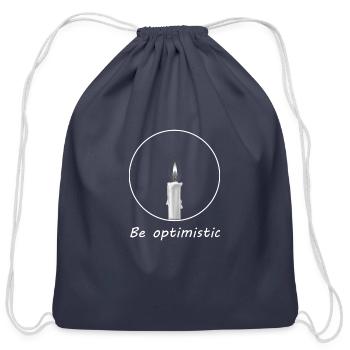 Be optimistic - Cotton Drawstring Bag - navy - Front