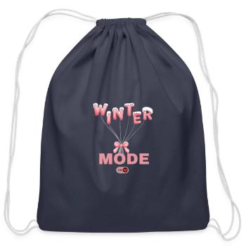 Winter t shit and Hoodie - Cotton Drawstring Bag - navy - Front