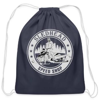 SLEDHEAD Speed Shop Ride Like You Stole It - Cotton Drawstring Bag - navy - Front